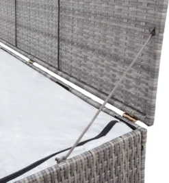 VidaXL Gartenbox Grau 150x50x60 Cm Poly Rattan 13 VidaXL Gartenbox Grau 150x50x60 Cm Poly Rattan -Stil Beet Verkaufsgeschäft ed194dc8874584e9aa660a350fee071e