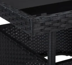 VidaXL Garten-Esstisch Schwarz Poly Rattan Und Glas -Stil Beet Verkaufsgeschäft ed88df9a2eec660075ae86003cd32beb