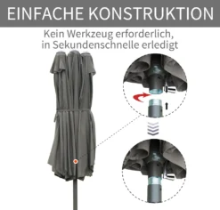 Outsunny Sonnenschirm Gartenschirm Marktschirm Doppelsonnenschirm Terrassenschirm Mit Schirmständer Handkurbel Dunkelgrau Oval 460 X 270 X 240 Cm -Stil Beet Verkaufsgeschäft ed94e23f0efec603dac0ee22cb0a75a2