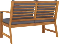 VidaXL Gartenbank 114,5 Cm Mit Dunkelgrauem Kissen Massivholz Akazie -Stil Beet Verkaufsgeschäft edca0519b497d81cc6258a78c94057cc