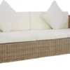 VidaXL 3-Sitzer-Sofa Mit Kissen Natur Rattan