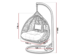 Mirjan24 Hängesessel Opam, Zweisitzer Hängekorb, Stilvoll Gartensessel Mit Stahlskelett (Farbe: Grau / Kissen: Grau) -Stil Beet Verkaufsgeschäft eea7554a384285969821fc7f90f9e1c3