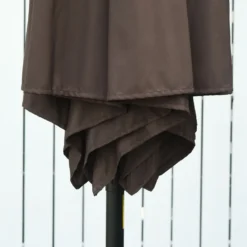 Outsunny Knickschirm Sonnenschirm Gartenschirm Marktschirm Mit Handkurbel Alu 180/㎡ Polyester Braun ∅2,7 X 2,35 M -Stil Beet Verkaufsgeschäft ef3e1384b89582ba111752245d3780b9