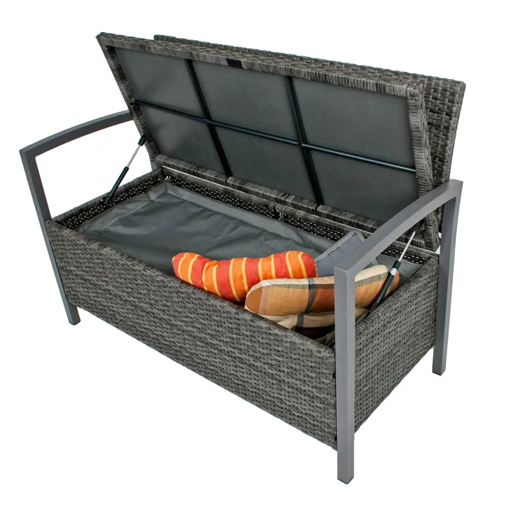 Garden Pleasure Parkbank Ferrara Rattan Optik Garten Bank Sitzbank Möbel 4 Garden Pleasure Parkbank Ferrara Rattan Optik Garten Bank Sitzbank Möbel – Bild 4