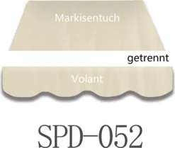 VANA Markisenstoffe Markisentuch Markisenbespannung Zeltstoffe Sonnenschutz Ersatzstoffe Ohne Volant (6x3.5m, SPD052)