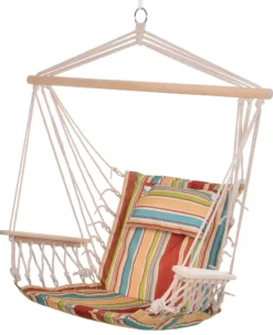 Outsunny Hängesessel Mit Querstrebe Und Kissen,Hängestuhl,hängesitz,hängeschaukel,Leicht Zu Tragen,einfach Verpackung Und Aufbewahrung,bis 100 Kg Belastbar,mehrfarbig 100 X 106 Cm -Stil Beet Verkaufsgeschäft f0b993632d93a44338743185e2a0e16c