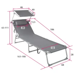 Tectake Gartenliege 4-stufig Mit Kopfpolster - Grau -Stil Beet Verkaufsgeschäft f121c798ed62b9e2654347033f919efc