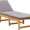 VidaXL Klappbare Sonnenliege Mit Auflage Akazie Massivholz