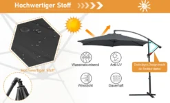 Wolketon 3m-3.5m Sonnenschirm Neigbar Ampelschirm Balkonschirm Marktschirm UV40+ Gartenschirm,Grau,3m -Stil Beet Verkaufsgeschäft f13d38e3bec868b330e0d85592732f75