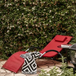 SoBuy OGS38-R Sonnenliege Gartenliege Relaxstuhl Liegestuhl Mit Kopfkissen Rot BHT Ca: 55x67x165cm 9 SoBuy OGS38-R Sonnenliege Gartenliege Relaxstuhl Liegestuhl Mit Kopfkissen Rot BHT Ca: 55x67x165cm -Stil Beet Verkaufsgeschäft f159714386e4c09aa98db55b5541a2fc