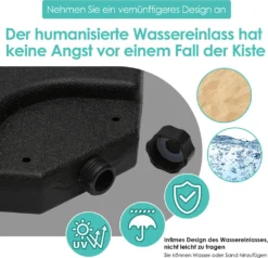 EINFEBEN Sonnenschirmständer Sonnenschirm Schirmständer Gartenschirm Befüllbar 100kg -Stil Beet Verkaufsgeschäft f17a1a5e021d34f7cf16d3c5c2894ed1