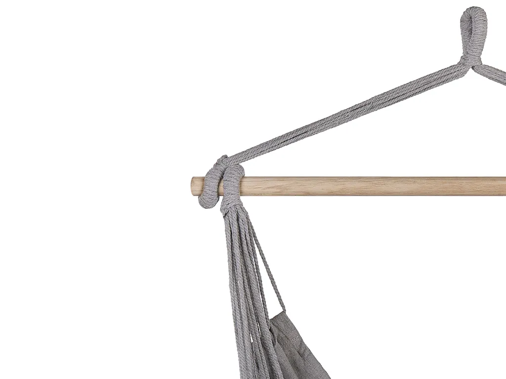 Hängesessel Hellgrau Aus Buchenholz Und Baumwolle Schlafzimmer Wohnbereich Balkon Boho-Stil Modernes Design 7 Hängesessel Hellgrau Aus Buchenholz Und Baumwolle Schlafzimmer Wohnbereich Balkon Boho-Stil Modernes Design - Image 7