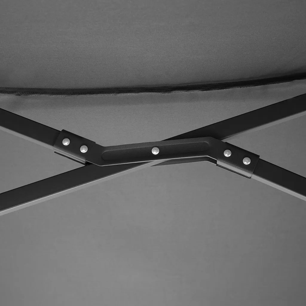 Tectake Sonnenschirm Silia 460x270cm Mit 3 Winddächern - Grau 8 Tectake Sonnenschirm Silia 460x270cm Mit 3 Winddächern - Grau - Image 8