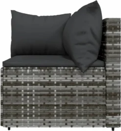 VidaXL 4-tlg. Garten-Lounge-Set Mit Kissen Grau Poly Rattan -Stil Beet Verkaufsgeschäft f4130a114d8d3f59d9c0ab77d2c90354
