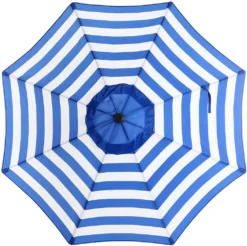 SONGMICS Sonnenschirm, Ø 290 Cm, Sonnenschutz, 8 Schirmrippen, UV-Schutz Bis UPF 50+, Knickbar, Mit Kurbel, Ohne Ständer, Outdoor, Garten, Balkon, Terrasse, Blau-weiß Gestreift GPU010Q01 -Stil Beet Verkaufsgeschäft f44decf51567615c7d9eca058e7def0e