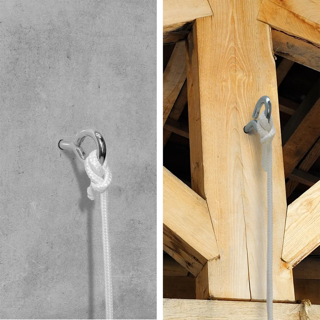 Befestigung Für Hängesessel Hängestuhl | Schwere Robuste Metall Ausführung | Karabinerhaken Ringschraube Seil | Befestigungsset Aufhänge Set Für Hängematte | Belastbarkeit Bis Ca. 160 KG 8 Befestigung Für Hängesessel Hängestuhl | Schwere Robuste Metall Ausführung | Karabinerhaken Ringschraube Seil | Befestigungsset Aufhänge Set Für Hängematte | Belastbarkeit Bis Ca. 160 KG – Bild 8