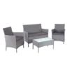 Poly-Rattan Garten-Garnitur HWC-D82, Sitzgruppe Lounge-Set Grau Mit Kissen Anthrazit