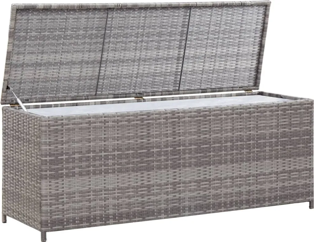 VidaXL Gartenbox Grau 150x50x60 Cm Poly Rattan 2 VidaXL Gartenbox Grau 150x50x60 Cm Poly Rattan - Image 2