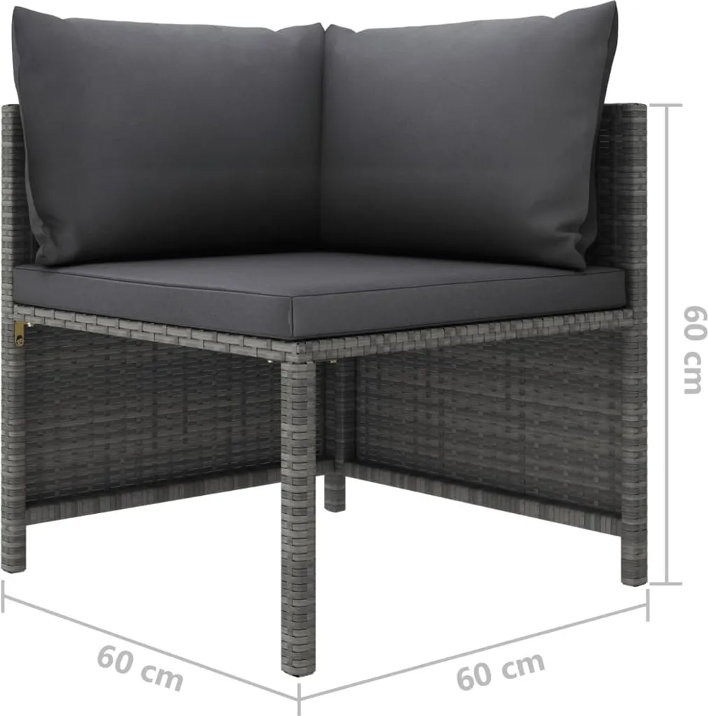 VidaXL 2-Sitzer-Gartensofa Mit Polstern Grau Poly Rattan 6 VidaXL 2-Sitzer-Gartensofa Mit Polstern Grau Poly Rattan - Image 6