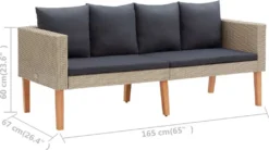 VidaXL 2-Sitzer-Gartensofa Mit Auflagen Poly Rattan Beige -Stil Beet Verkaufsgeschäft f61d2d1557922fffaa18cd73971ff9a0