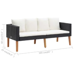 VidaXL 2-Sitzer-Gartensofa Mit Auflagen Poly Rattan Schwarz -Stil Beet Verkaufsgeschäft f667b09d372f311681f7832ce5dbaf33