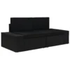 VidaXL Modulares 2-Sitzer-Sofa Poly Rattan Schwarz