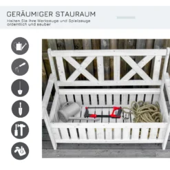 Outsunny Sitzbank Mit Stauraum 2-Sitzer Gartentruhe Truhenbank Kissentruhe Aufbewahrung Weiß 115 X 61 X 85 Cm -Stil Beet Verkaufsgeschäft f691a03892e4f00cdf631e9289093a38