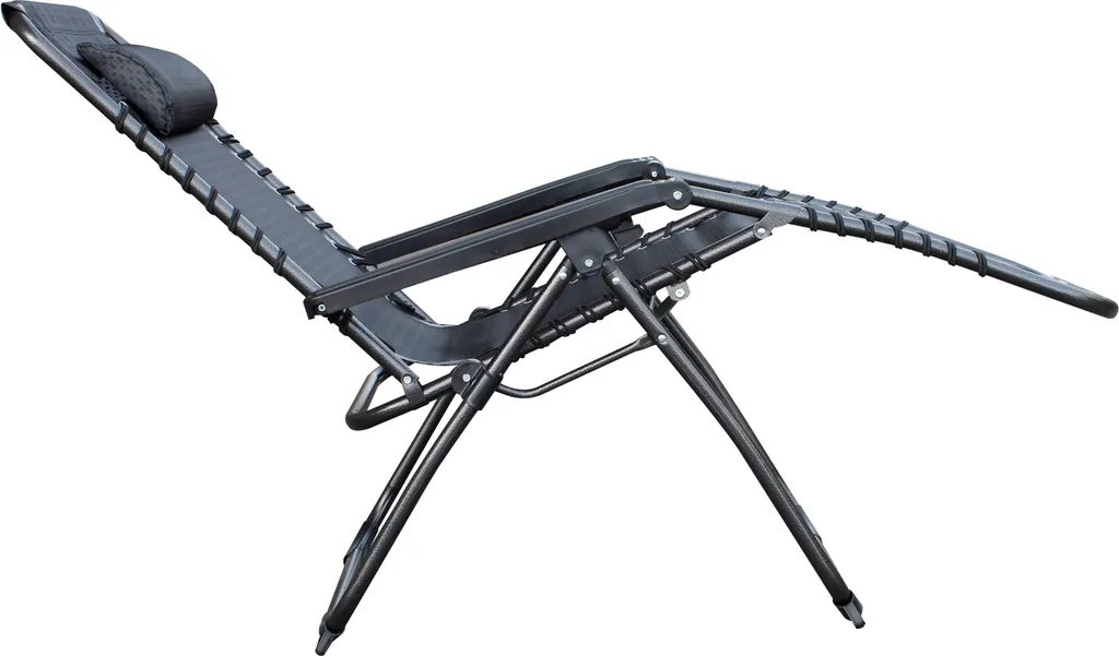 Relax Sessel Mit Kopfkissen - 175cm / Grau - Verstellbarer Garten Sonnen Liege Stuhl 3 Relax Sessel Mit Kopfkissen - 175cm / Grau - Verstellbarer Garten Sonnen Liege Stuhl - Image 3