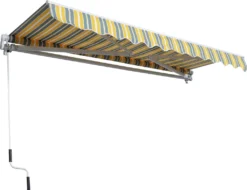 Outsunny Markise Gelenkarmmarkise Sonnenschutz Handkurbel Balkon Alu Gelb+Grau 3,5x2,5m -Stil Beet Verkaufsgeschäft f6efb072288a934ba6671911e1316019