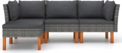 VidaXL 4-tlg. Garten-Lounge-Set Mit Kissen Poly Rattan Grau -Stil Beet Verkaufsgeschäft f70a59cef826a1acaa1100336e7c3af9