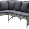 VidaXL Garten-Ecksofas 2 Stk. Poly Rattan Grau