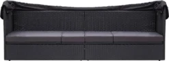 VidaXL Outdoor-Sofabett Mit Sonnendach Poly Rattan Schwarz 8 VidaXL Outdoor-Sofabett Mit Sonnendach Poly Rattan Schwarz -Stil Beet Verkaufsgeschäft f7e4bbe403de764e2af95f7d19920beb
