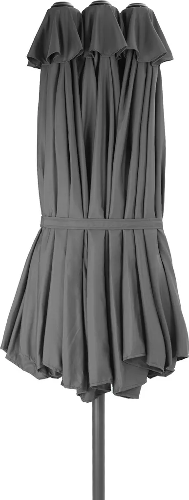 Tectake Sonnenschirm Silia 460x270cm Mit 3 Winddächern - Grau 4 Tectake Sonnenschirm Silia 460x270cm Mit 3 Winddächern - Grau - Image 4