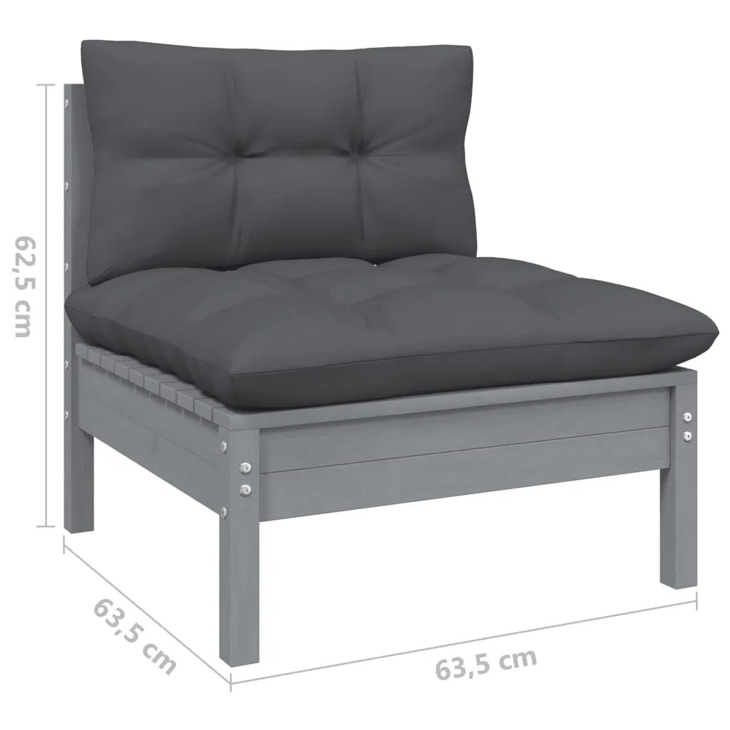 VidaXL 3-Sitzer-Gartensofa Mit Anthrazit Kissen Massivholz Kiefer 8 VidaXL 3-Sitzer-Gartensofa Mit Anthrazit Kissen Massivholz Kiefer – Bild 8