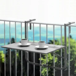 Balkontisch 'Ambiance' 60x40cm, Tischplatte Klappbar, 4-fach Höhenverstellbar - Grau -Stil Beet Verkaufsgeschäft f9ea6f3ac5dbcff6526b5593b35abf72