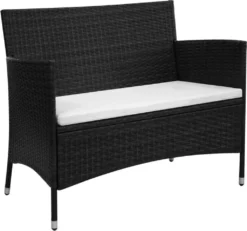 VidaXL Gartenbank 100 Cm Poly Rattan Schwarz