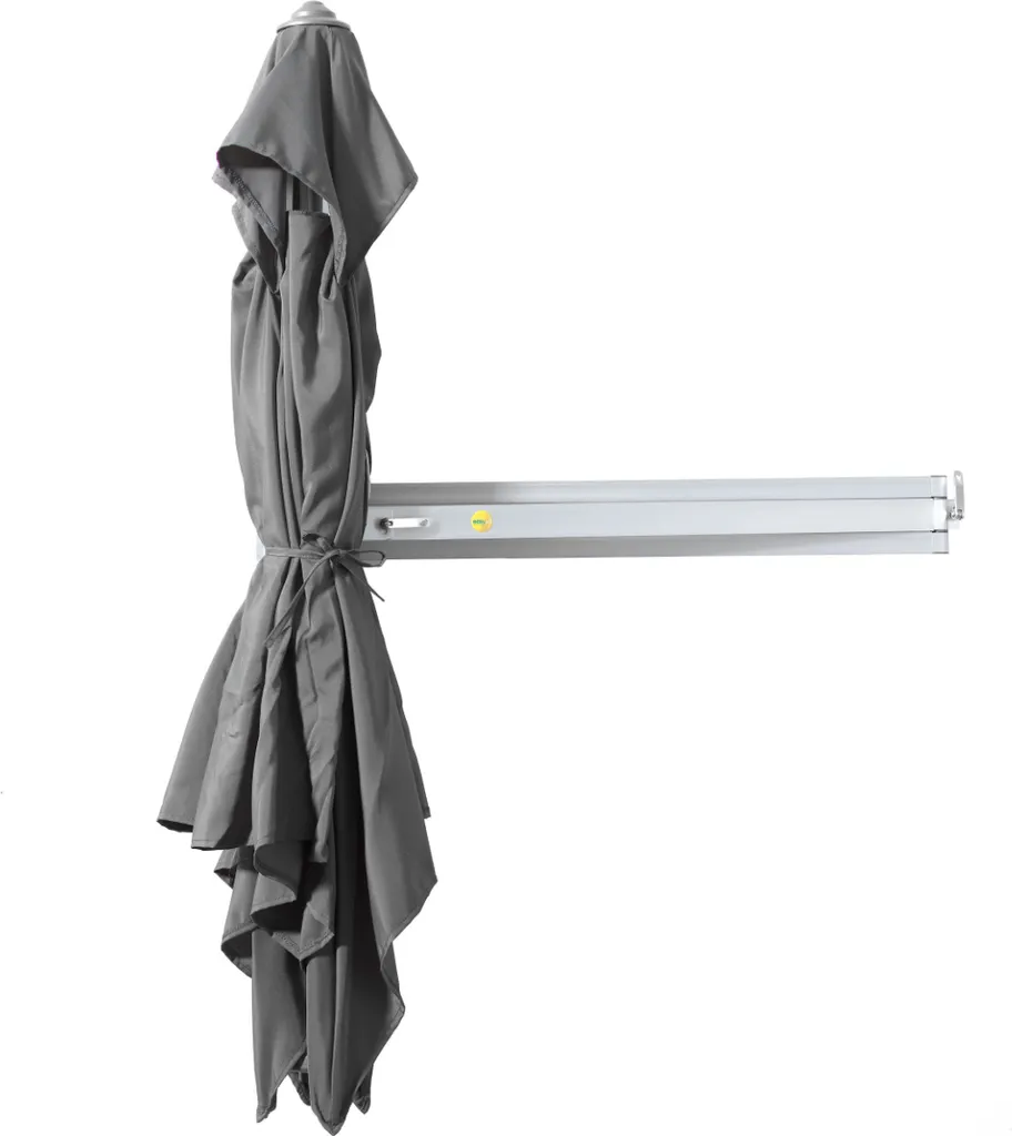 ACAZA Sonnenschirm 250 Cm Rund Mit Wand Halterung Ohne Schirmständer Für Balkon Oder Terrasse, Marktschirm Gartenschirm Terrassenschirm, Knickbar Mit Windauslass, Grau 3 ACAZA Sonnenschirm 250 Cm Rund Mit Wand Halterung Ohne Schirmständer Für Balkon Oder Terrasse, Marktschirm Gartenschirm Terrassenschirm, Knickbar Mit Windauslass, Grau - Image 3