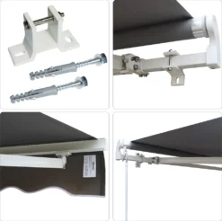 Outsunny Markise Alu-Markise Aluminium-Gelenkarm-Markise Sonnenschutz Balkon -Stil Beet Verkaufsgeschäft fdfbe556054522ac9f276d51c580514a