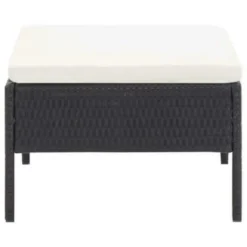 VIDAXL 3-tlg. Garten-Lounge-Set Mit Auflagen Poly Rattan Schwarz -Stil Beet Verkaufsgeschäft fe3277c4011575aa676774aba99b3e2f