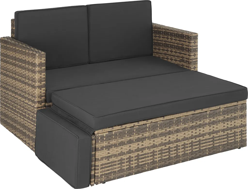 Tectake Rattan Lounge Korfu - Natur 1 Tectake Rattan Lounge Korfu - Natur