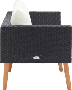 VidaXL 2-Sitzer-Gartensofa Mit Auflagen Poly Rattan Schwarz -Stil Beet Verkaufsgeschäft ff7938286dc312545597f4d73bcfca26